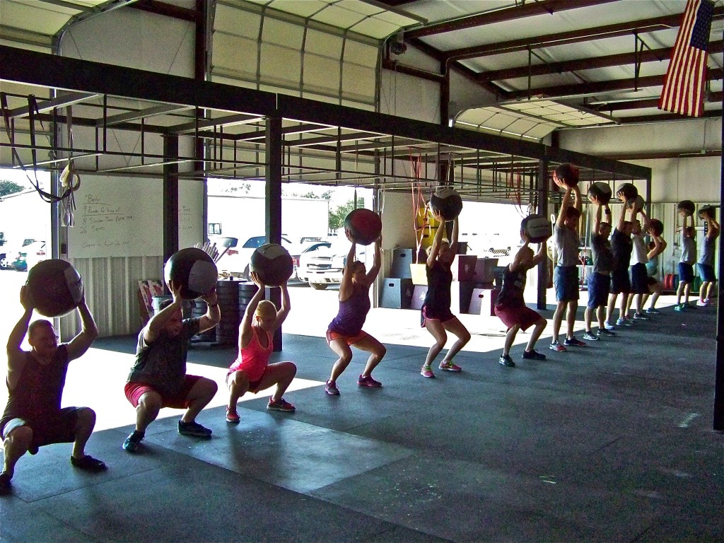 Med ball OH squats